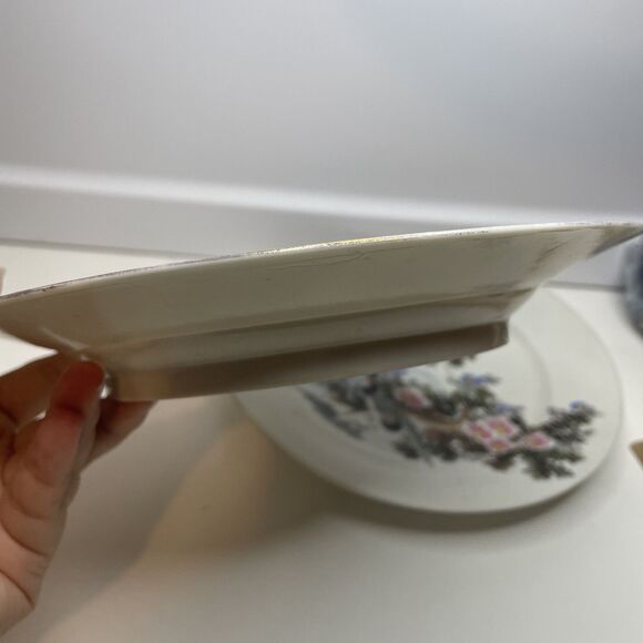 A Pair Japanese Kutani Porcelain Crane/Floral Motifs Plates (Meiji Period) - Picture 5 of 15